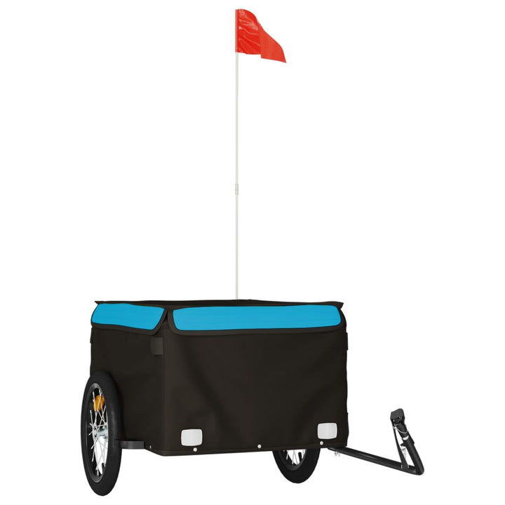 Fietstrailer 45 kg ijzer zwart en blauw