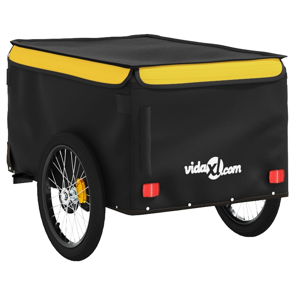 Fietstrailer 30 kg ijzer zwart en geel