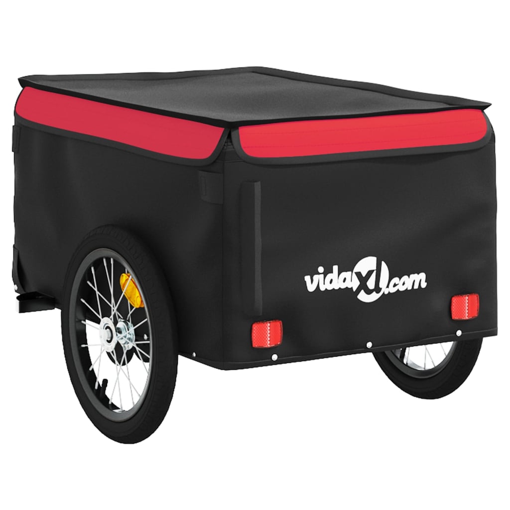 Fietstrailer 45 kg ijzer zwart en rood