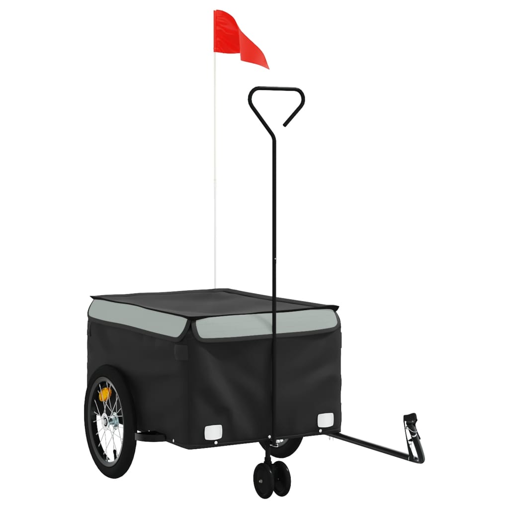 Fietstrailer 45 kg ijzer zwart en grijs