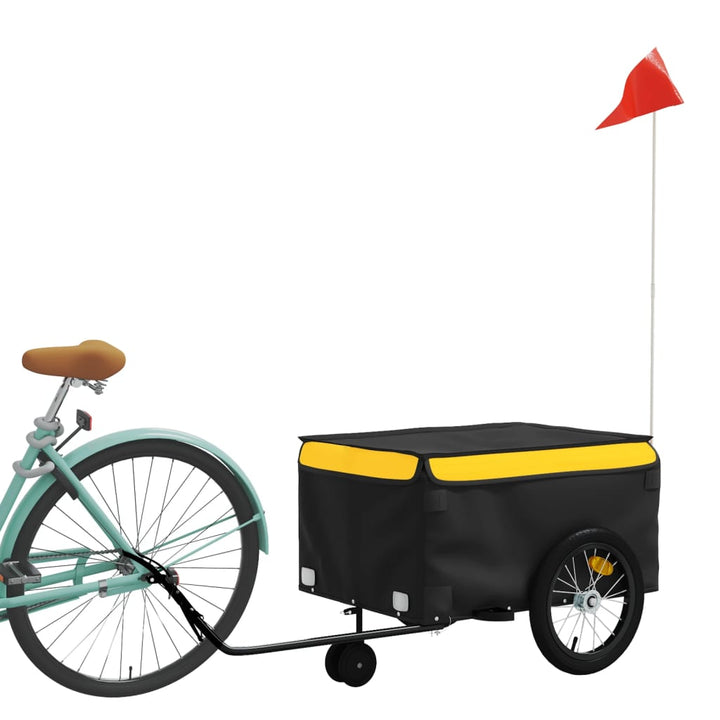 Fietstrailer 45 kg ijzer zwart en geel