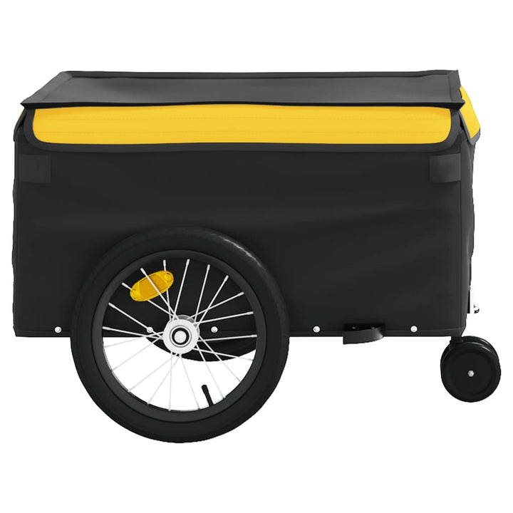 Fietstrailer 45 kg ijzer zwart en geel