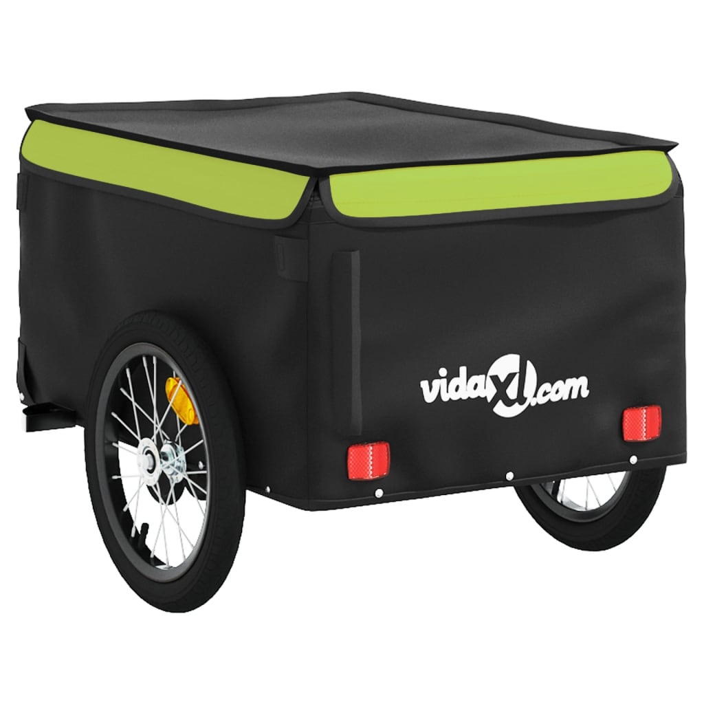 Fietstrailer 45 kg ijzer zwart en groen