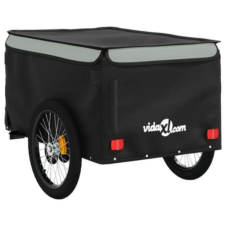 Fietstrailer 45 kg ijzer zwart en grijs