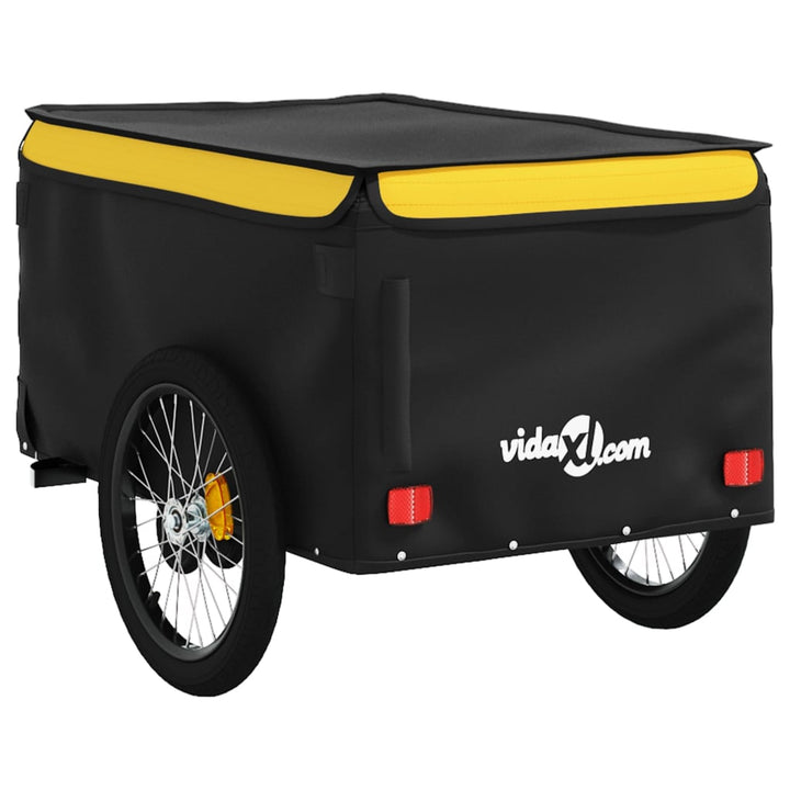 Fietstrailer 45 kg ijzer zwart en geel