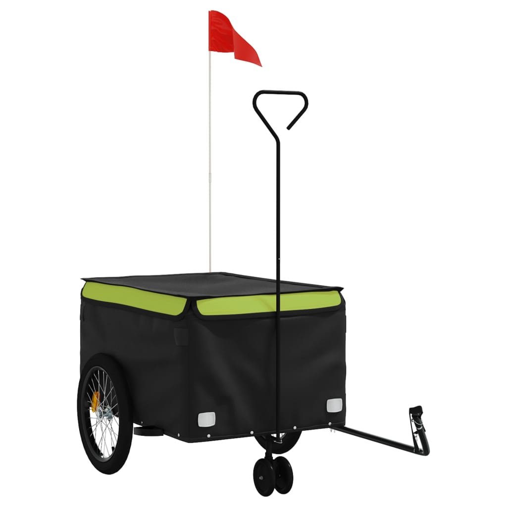 Fietstrailer 45 kg ijzer zwart en groen