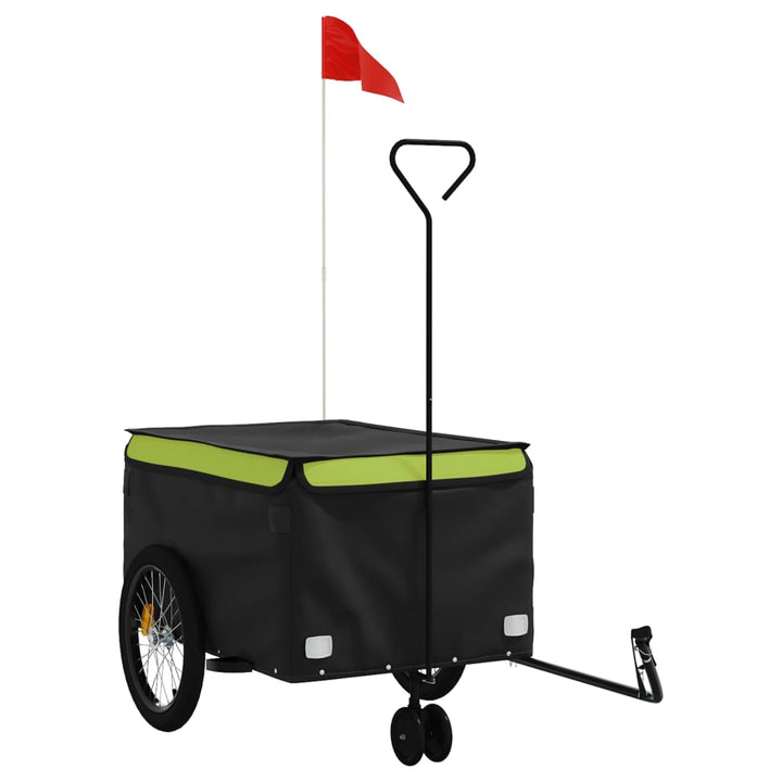 Fietstrailer 45 kg ijzer zwart en groen