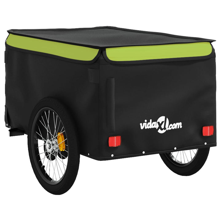 Fietstrailer 45 kg ijzer zwart en groen