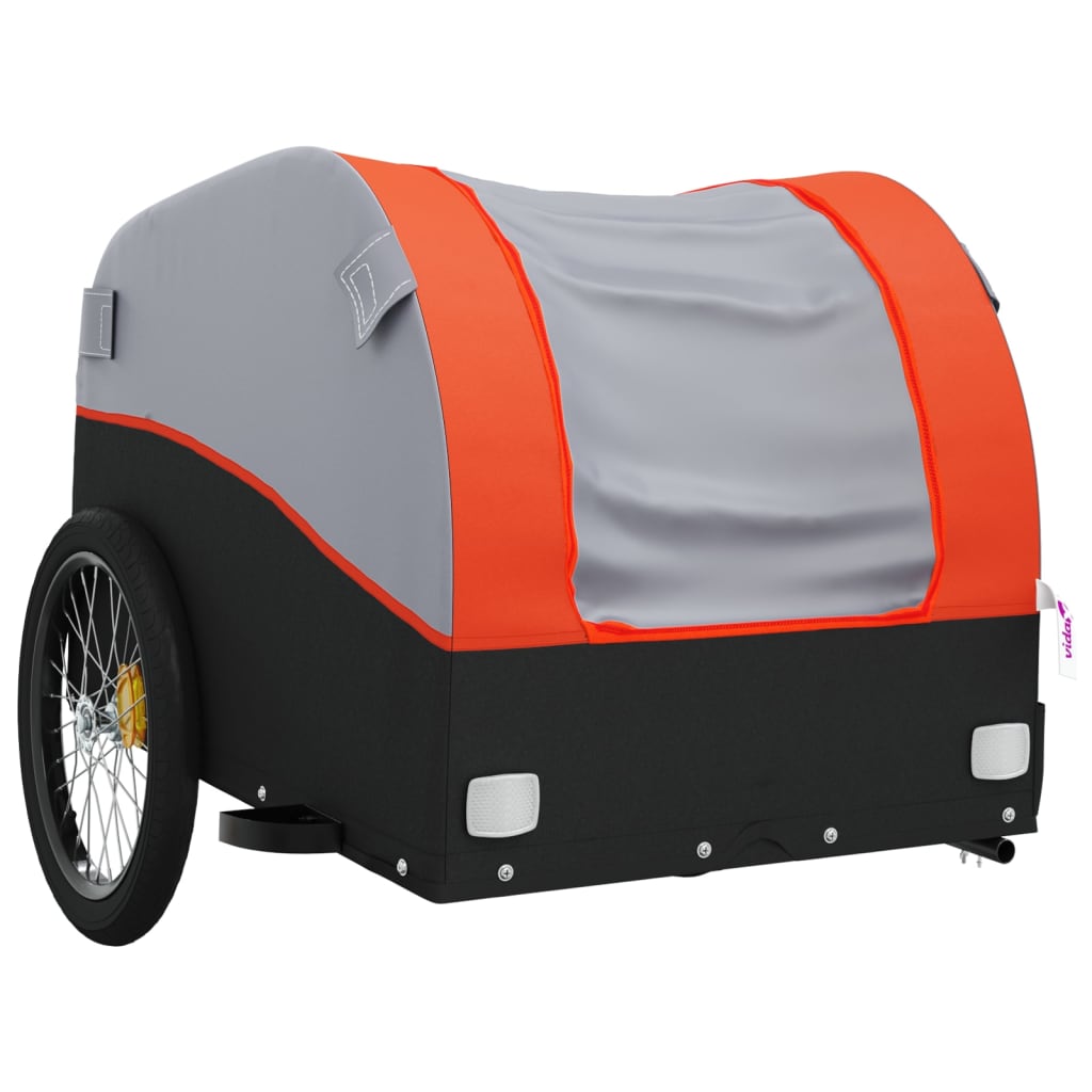 Fietstrailer 30 kg ijzer zwart en oranje