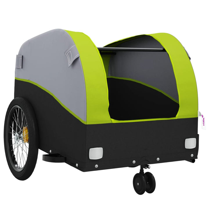 Fietstrailer 30 kg ijzer zwart en groen