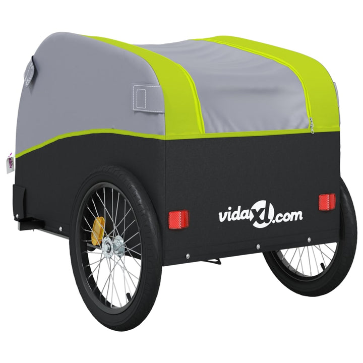 Fietstrailer 30 kg ijzer zwart en groen