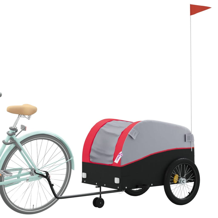 Fietstrailer 45 kg ijzer zwart en rood