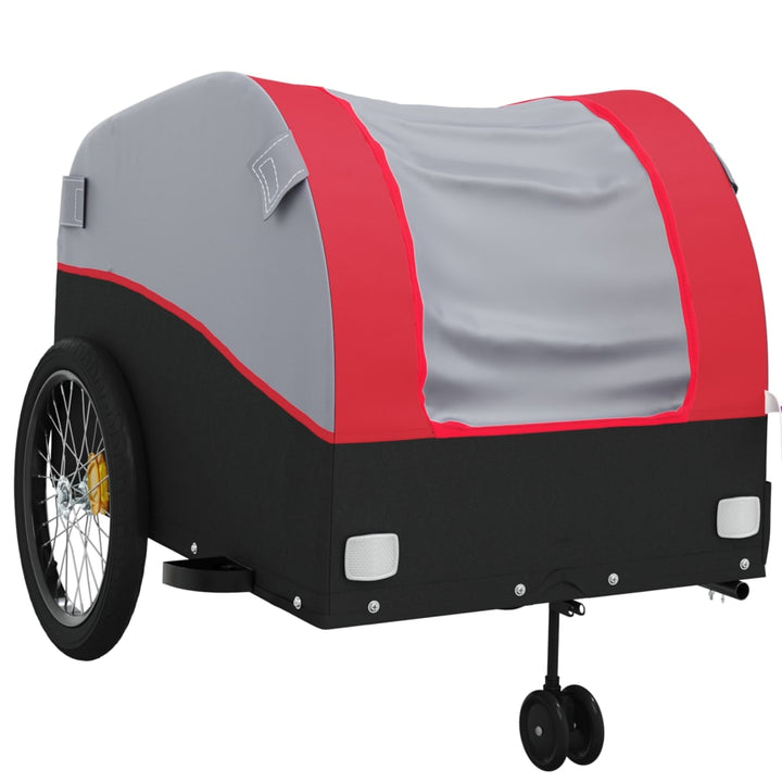 Fietstrailer 45 kg ijzer zwart en rood