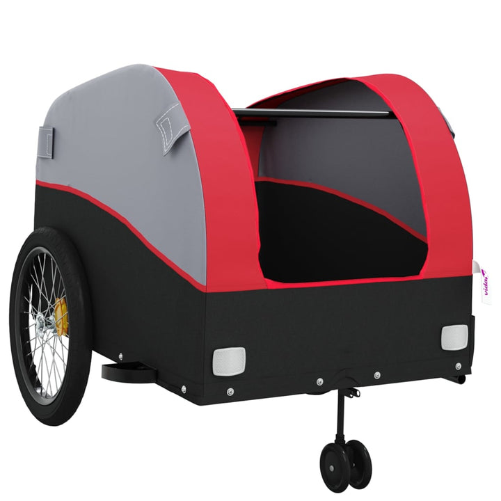 Fietstrailer 45 kg ijzer zwart en rood