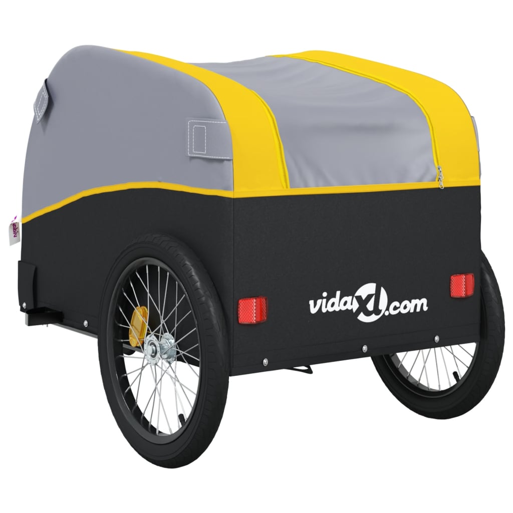 Fietstrailer 45 kg ijzer zwart en geel