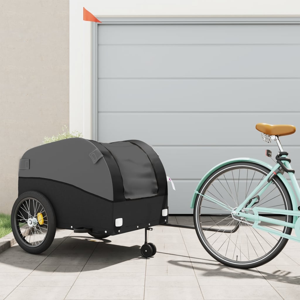 Fietstrailer 45 kg ijzer zwart