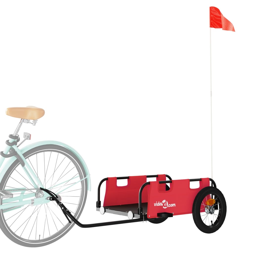 Fietstrailer oxford stof en ijzer rood