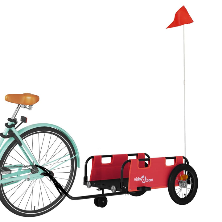 Fietstrailer oxford stof en ijzer rood