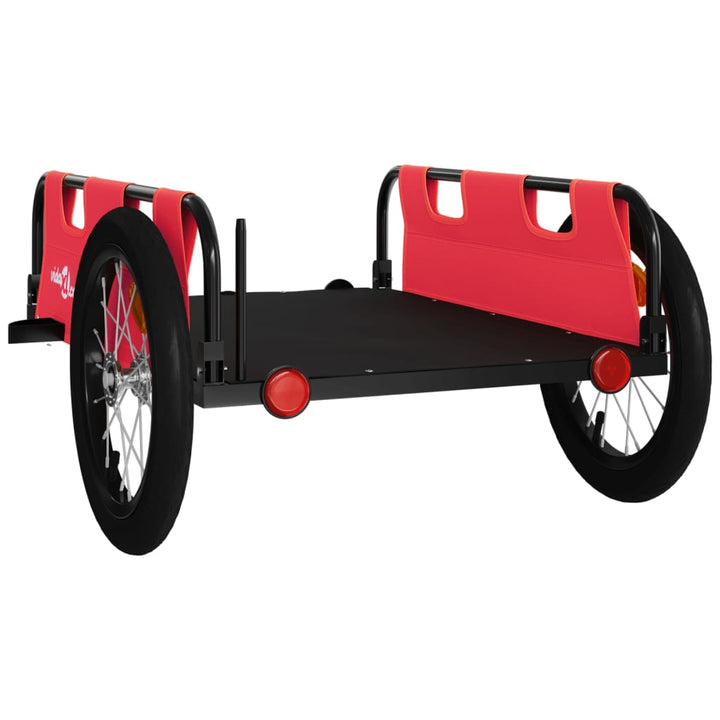 Fietstrailer oxford stof en ijzer rood