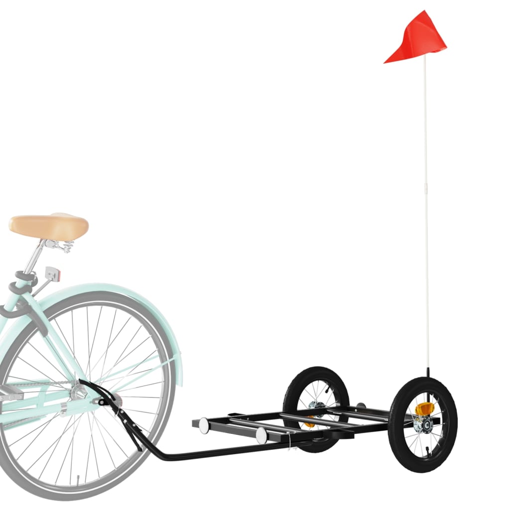 Fietstrailer 122x53x28 cm ijzer zwart