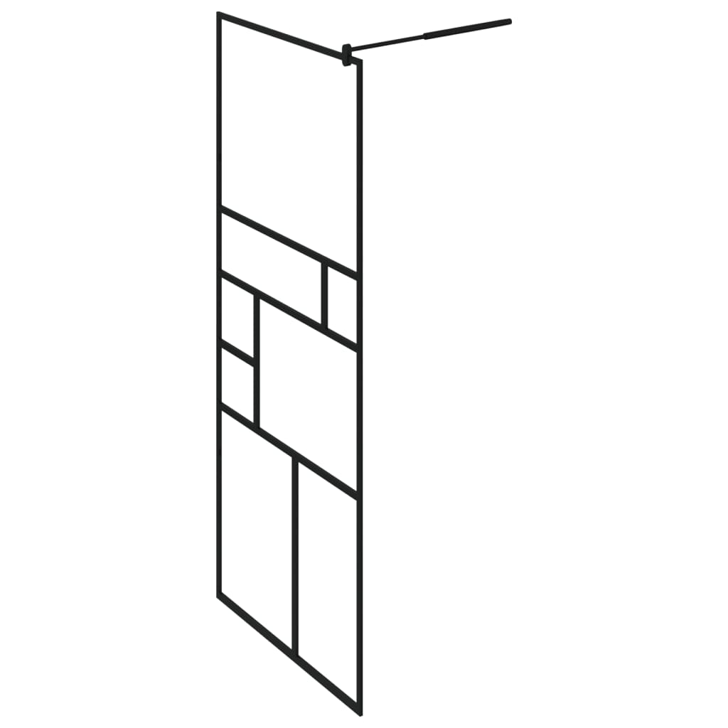 Inloopdouchewand met schap 80x195 cm ESG-Glas aluminium zwart