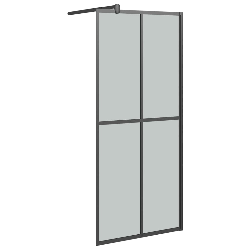 Inloopdouchewand met schap 80x195 cm ESG-Glas aluminium zwart