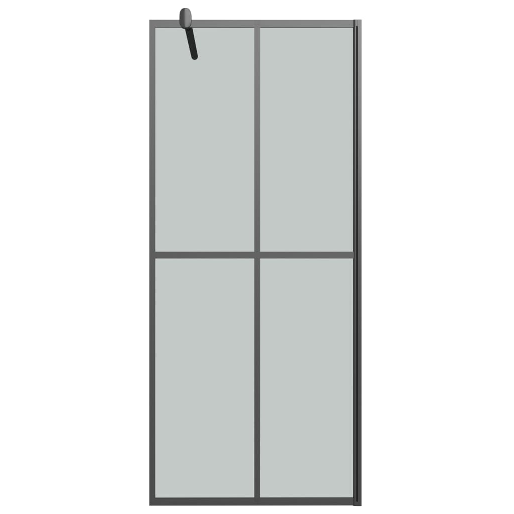 Inloopdouchewand met schap 80x195 cm ESG-Glas aluminium zwart