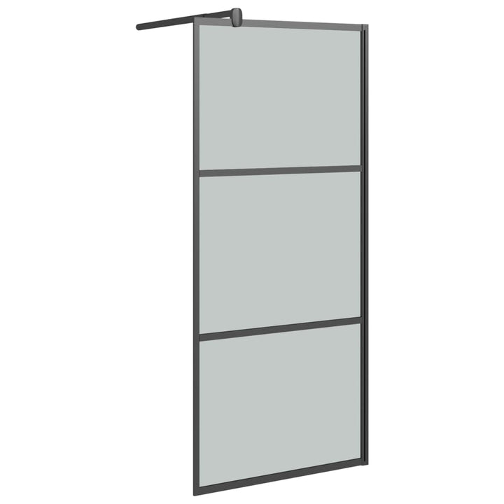 Inloopdouchewand met schap 80x195 cm ESG-Glas aluminium zwart