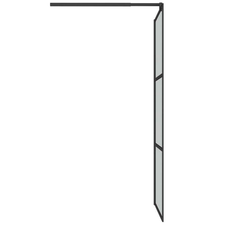 Inloopdouchewand met schap 80x195 cm ESG-Glas aluminium zwart