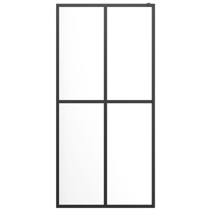 Inloopdouchewand met schap 90x195 cm ESG-glas aluminium zwart