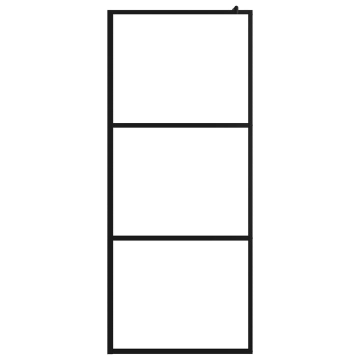 Inloopdouchewand met schap 90x195 cm ESG-glas aluminium zwart