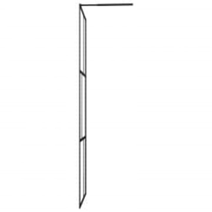 Inloopdouchewand met schap 90x195 cm ESG-glas aluminium zwart