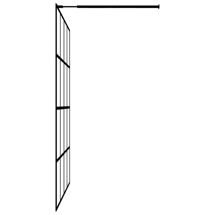 Inloopdouchewand met schap 100x195 cm ESG-glas aluminium zwart