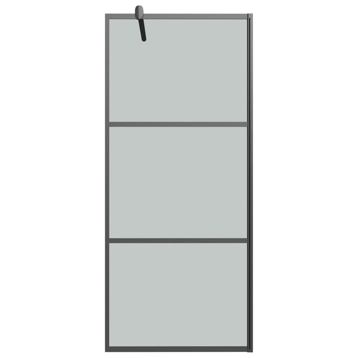 Inloopdouchewand met schap 100x195 cm ESG-glas aluminium zwart