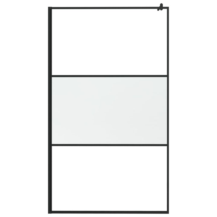 Inloopdouchewand met schap 115x195 cm ESG-glas aluminium zwart