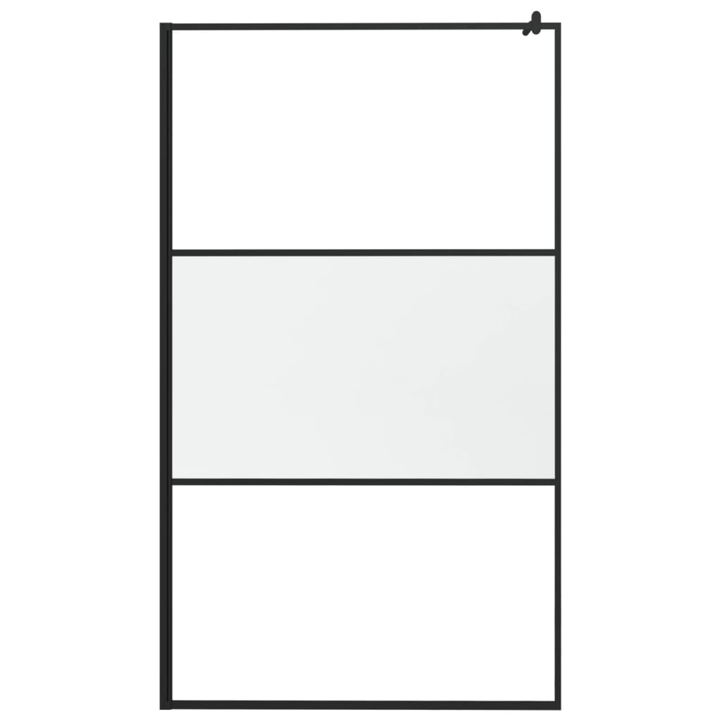 Inloopdouchewand met schap 115x195 cm ESG-glas aluminium zwart