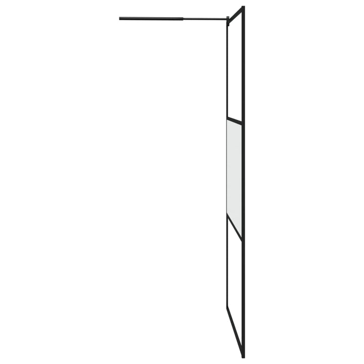 Inloopdouchewand met schap 115x195 cm ESG-glas aluminium zwart