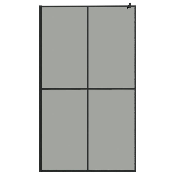 Inloopdouchewand met schap 118x190 cm ESG-glas aluminium zwart