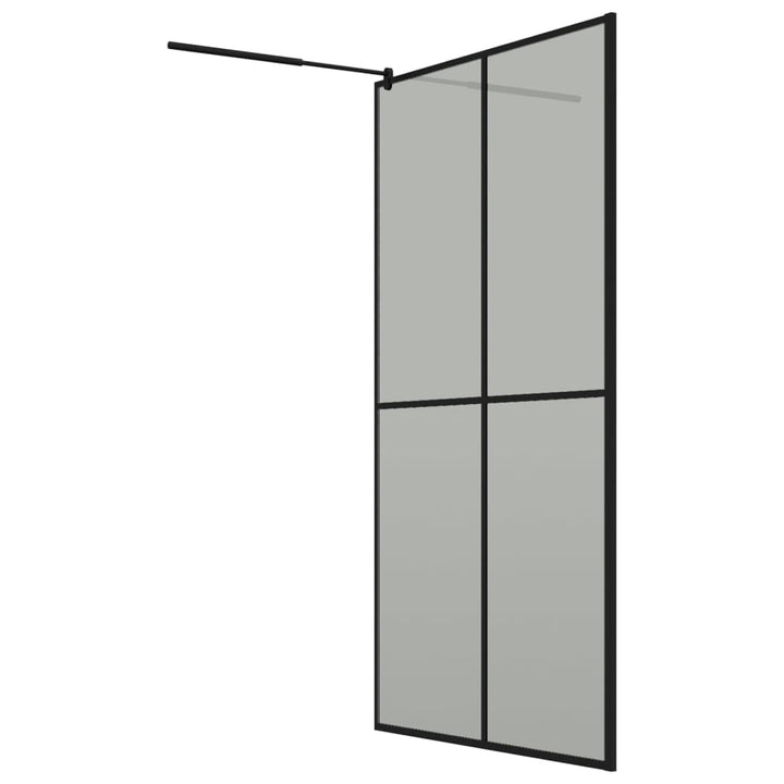 Inloopdouchewand met schap 118x190 cm ESG-glas aluminium zwart