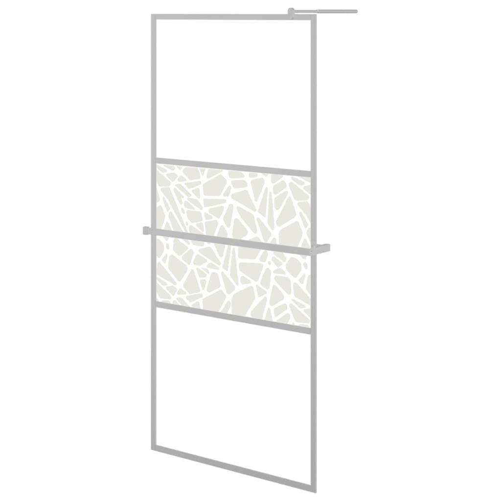 Inloopdouchewand met schap 100x195 cm ESG-glas aluminium chroom