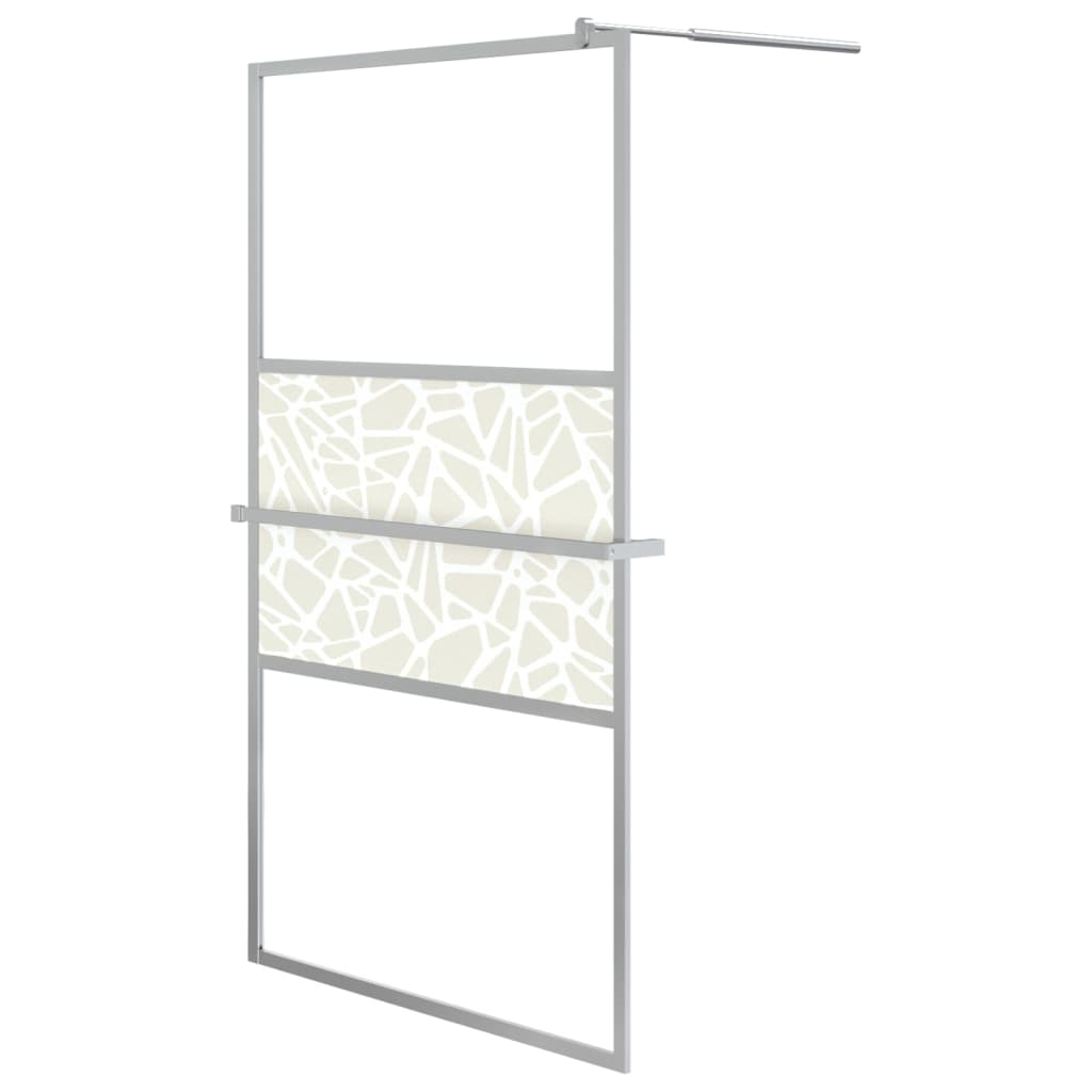 Inloopdouchewand met schap 115x195 cm ESG-glas aluminium chroom