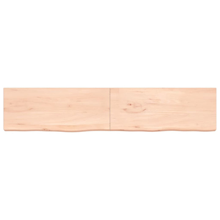 Wastafelblad 200x40x(2-6) cm onbehandeld massief hout