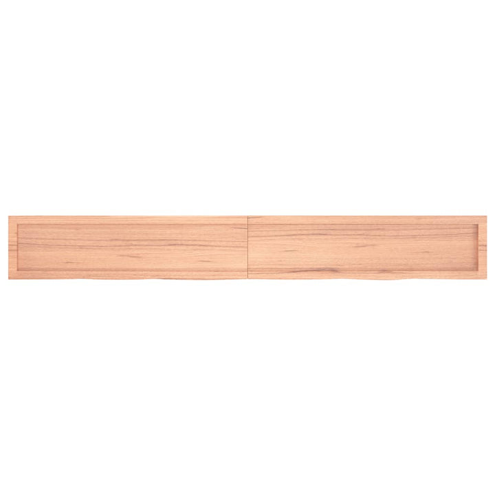 Wastafelblad 220x30x(2-6) cm behandeld massief hout lichtbruin