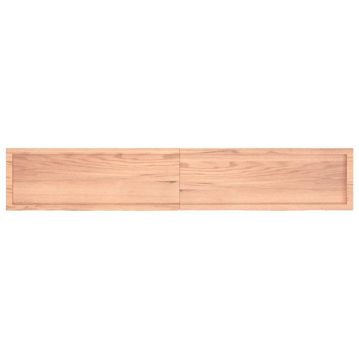 Wastafelblad 220x40x(2-6) cm behandeld massief hout lichtbruin