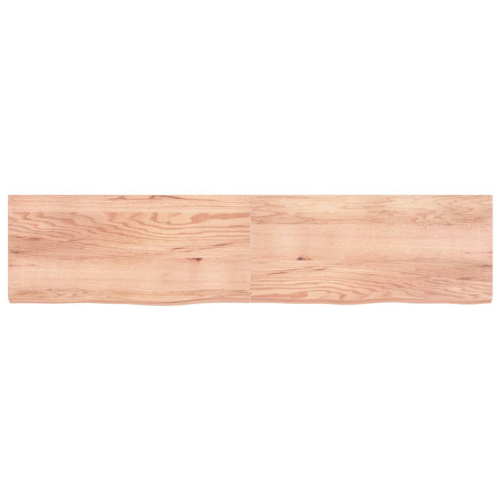 Wastafelblad 220x50x(2-6) cm behandeld massief hout lichtbruin