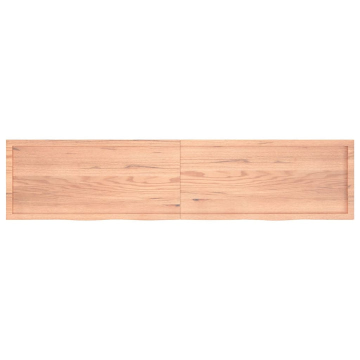 Wastafelblad 220x50x(2-6) cm behandeld massief hout lichtbruin