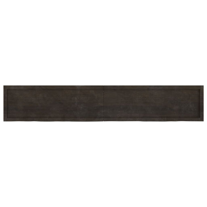 Wastafelblad 220x40x(2-4) cm behandeld massief hout donkerbruin