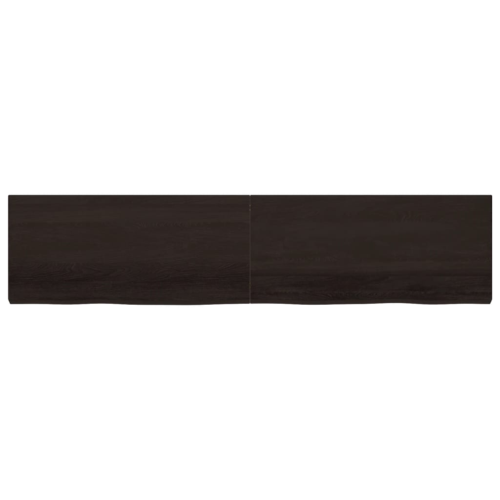 Wastafelblad 220x50x(2-6) cm behandeld massief hout donkerbruin