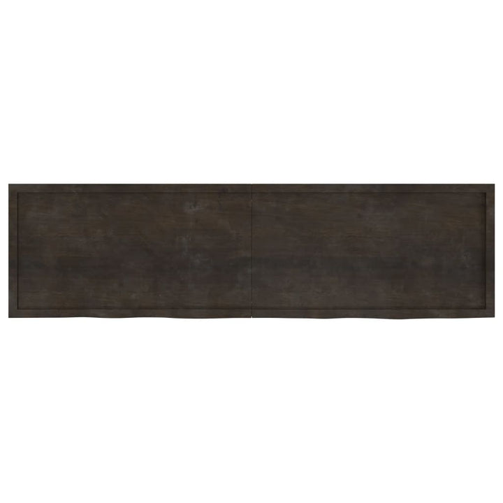 Wastafelblad 220x60x(2-6) cm behandeld massief hout donkerbruin