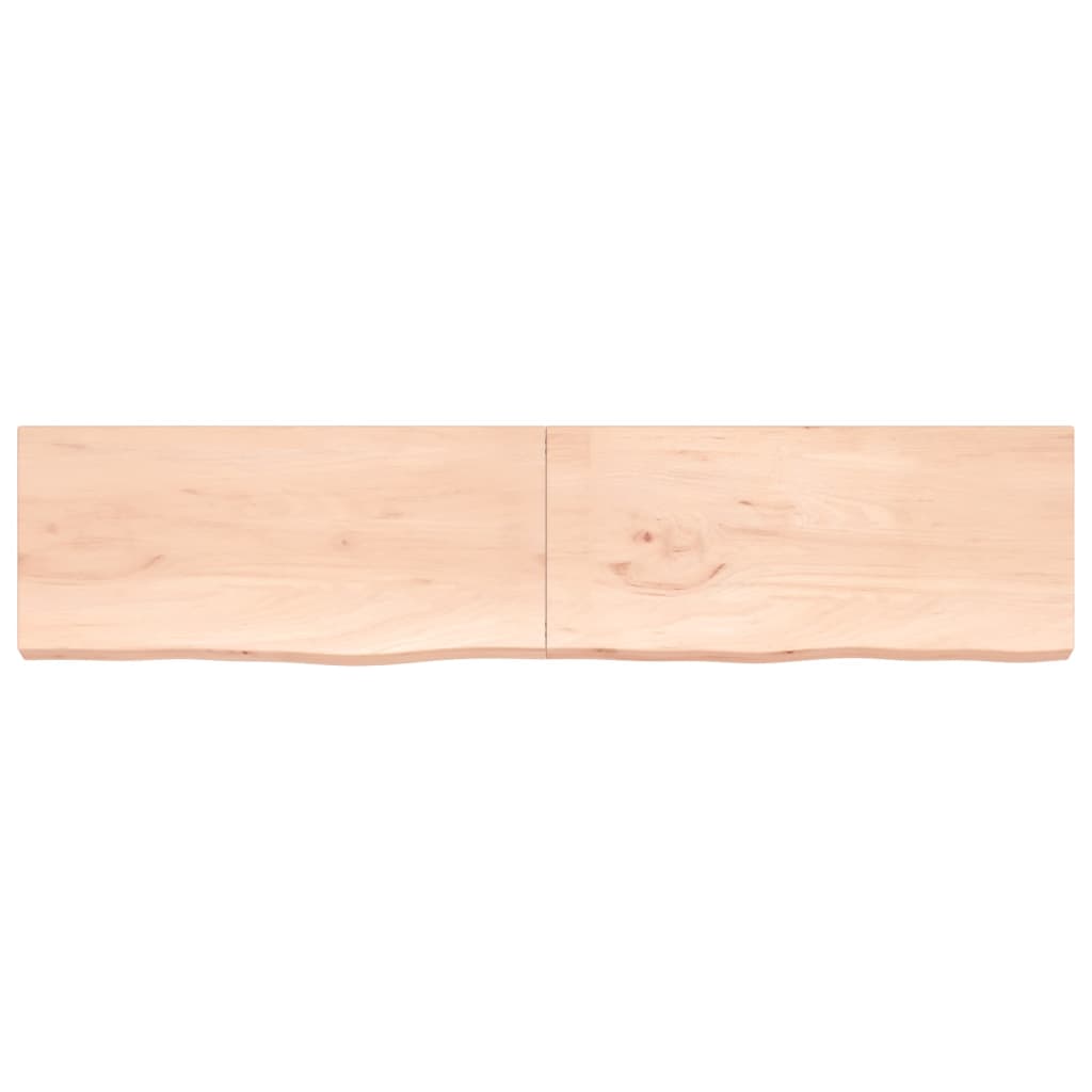 Tafelblad 220x50x(2-6) cm onbehandeld massief eikenhout